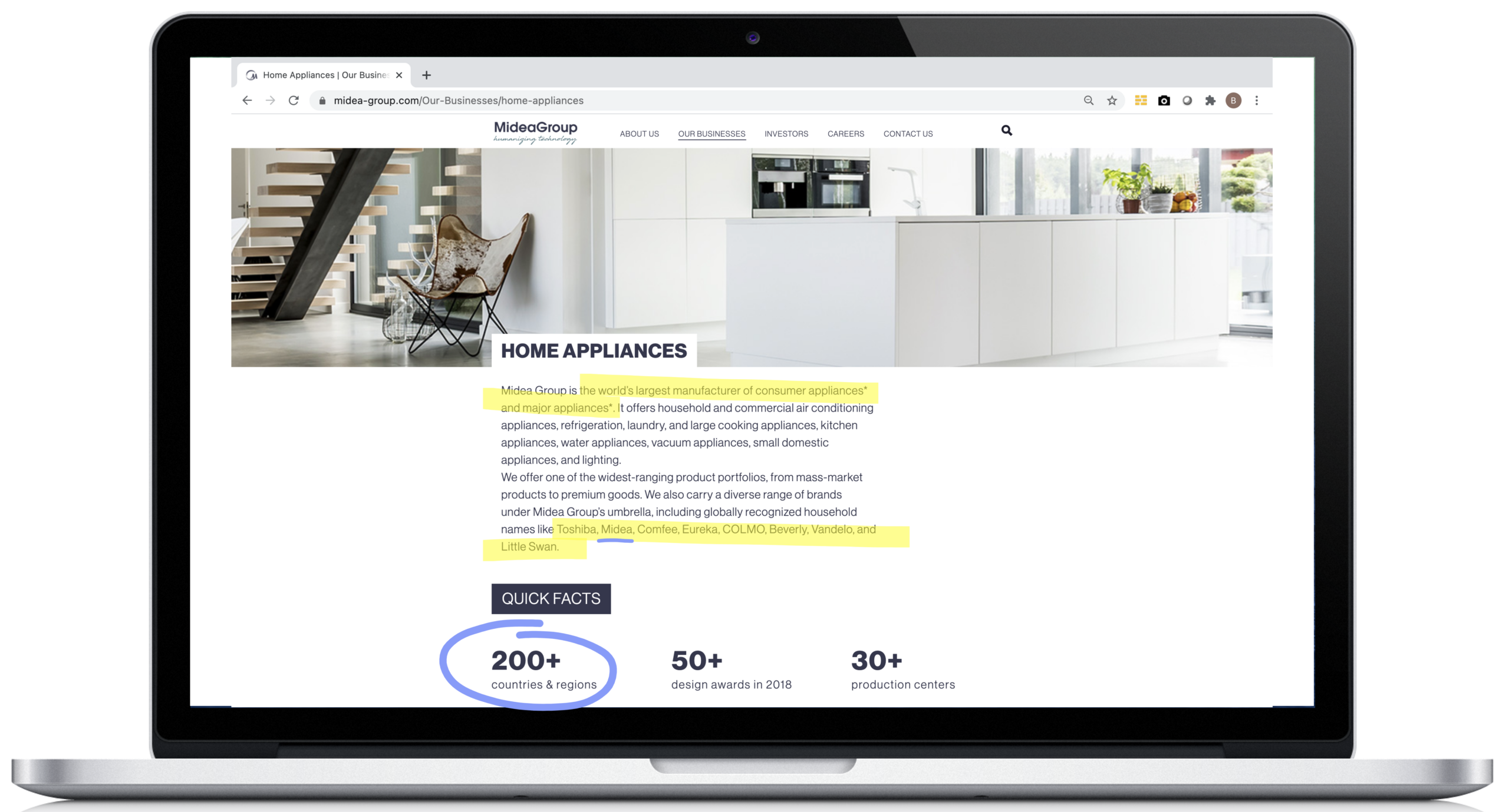 Midea Group - Website Screenshot - 5 Business Pillars - Smart Home - Home Appliances - The Brando Group - Case Study - Brand Positioning - House of Brands - Brand Architecture
